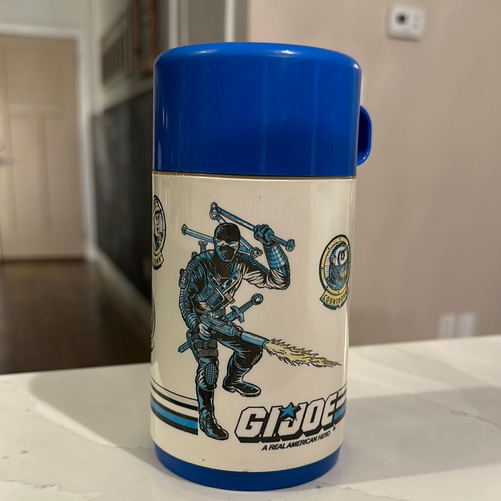 1989 G.I. Joe Blue and White Thermos